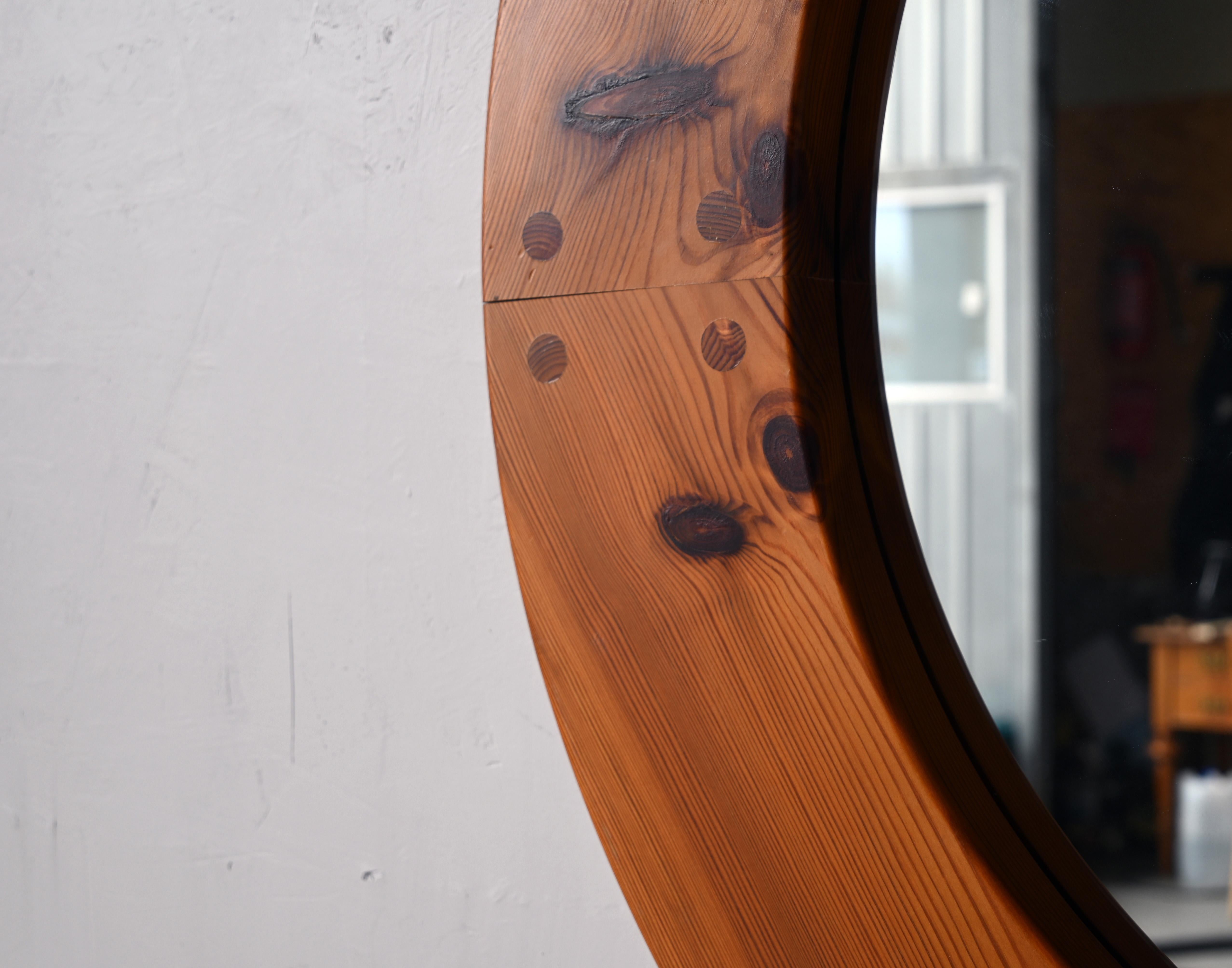 Uno Kristiansson, Large Wall Mirror, Solid Pine, Luxus, Sweden, 1960s 2