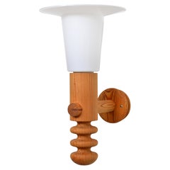 Uno Kristiansson Luxus Wall Light / Sconce Solid Pine Sweden, 1960s