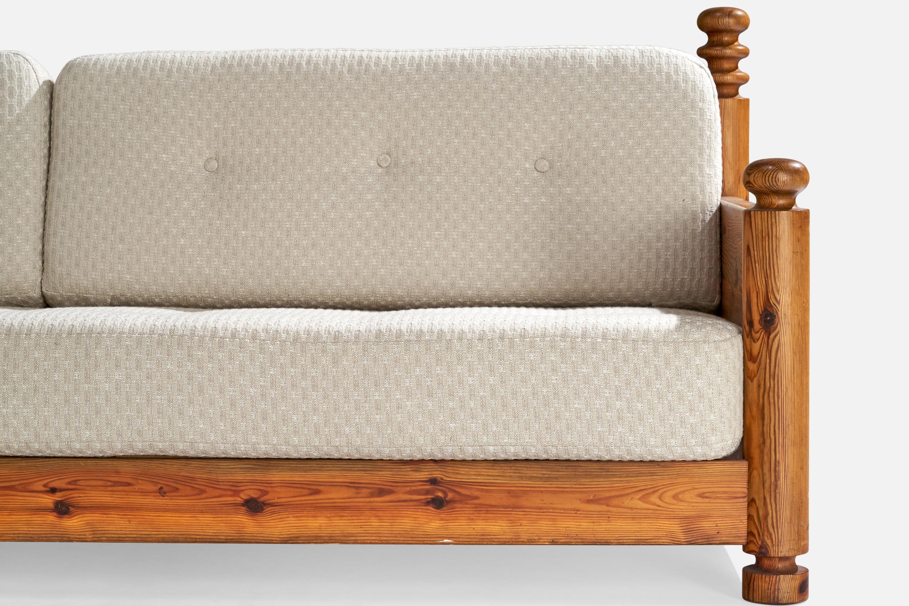 Uno Kristiansson, Canapé, Pine, Tissu, Suède, 1970 en vente 5
