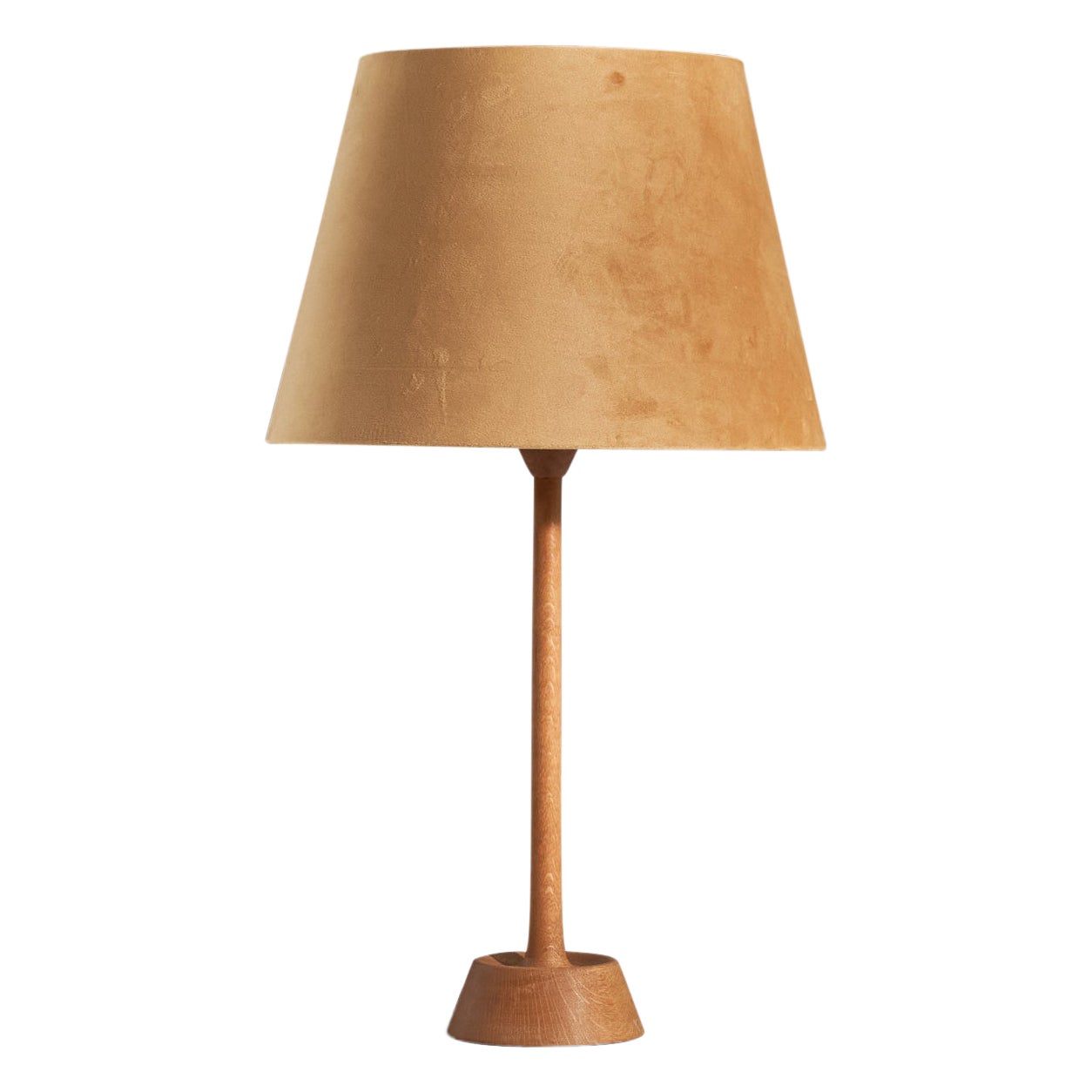 Uno Kristiansson, Lampe de Table, Chêne, Tissu, Suède, 1970