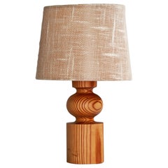 Uno Kristiansson, Table Lamp, Pine, Acrylic, Fabric, Sweden, 1960s