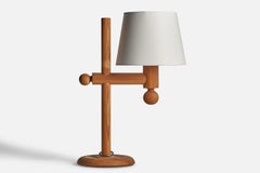 Uno Kristiansson, Table Lamp, Pine, Sweden, 1970s