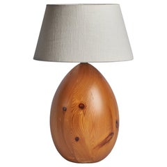 Uno Kristiansson, Table Lamp, Pine, Sweden, 1970s