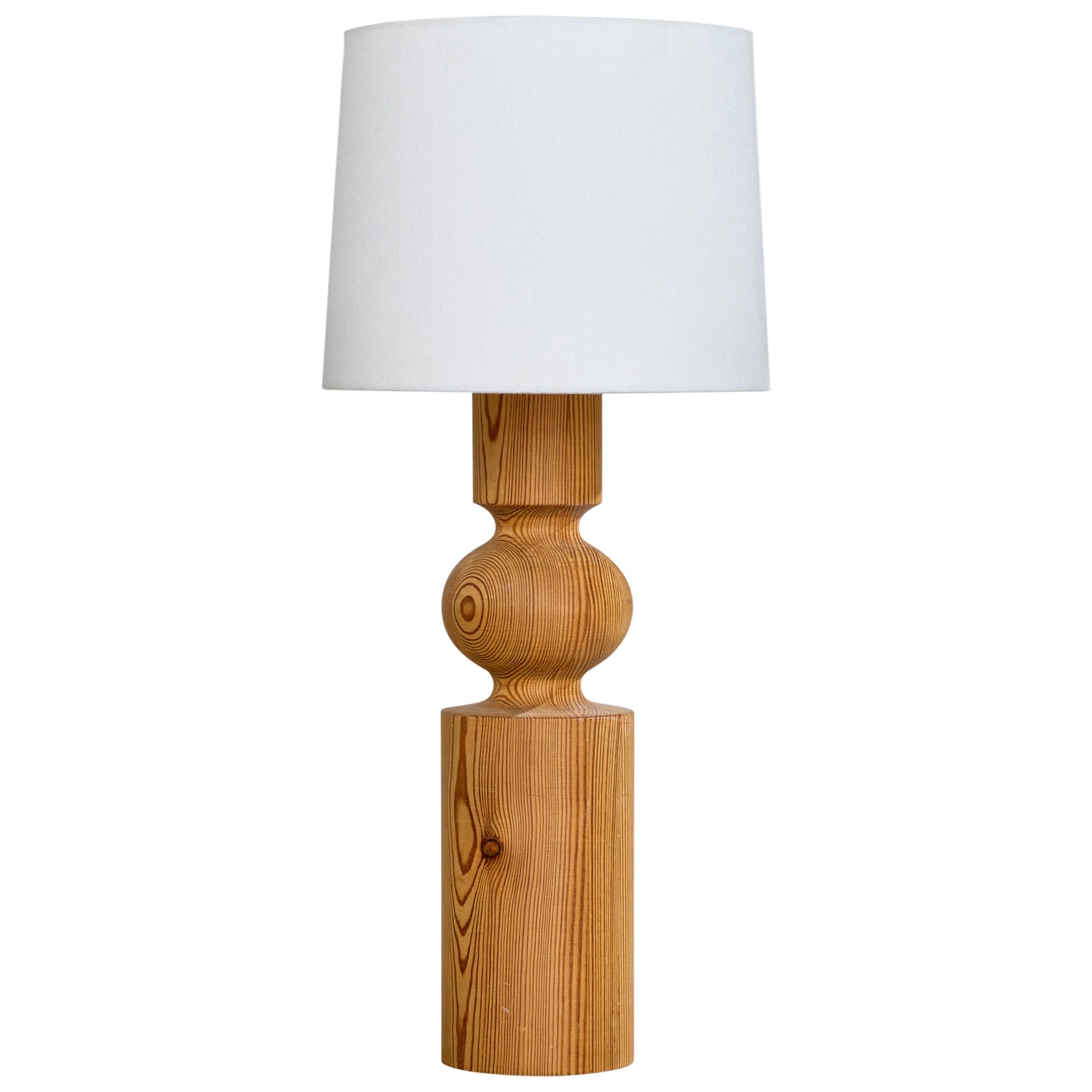 Uno Kristiansson, lampe de bureau en pin, Suède, années 1970