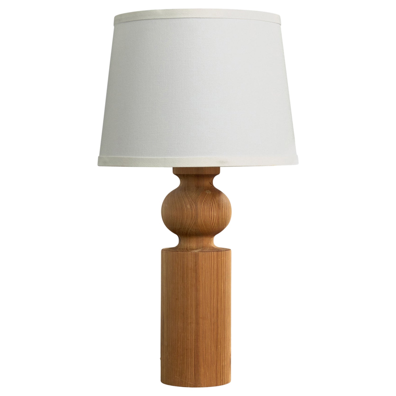Uno Kristiansson, Table Lamp, Pine, Sweden, 1970s For Sale