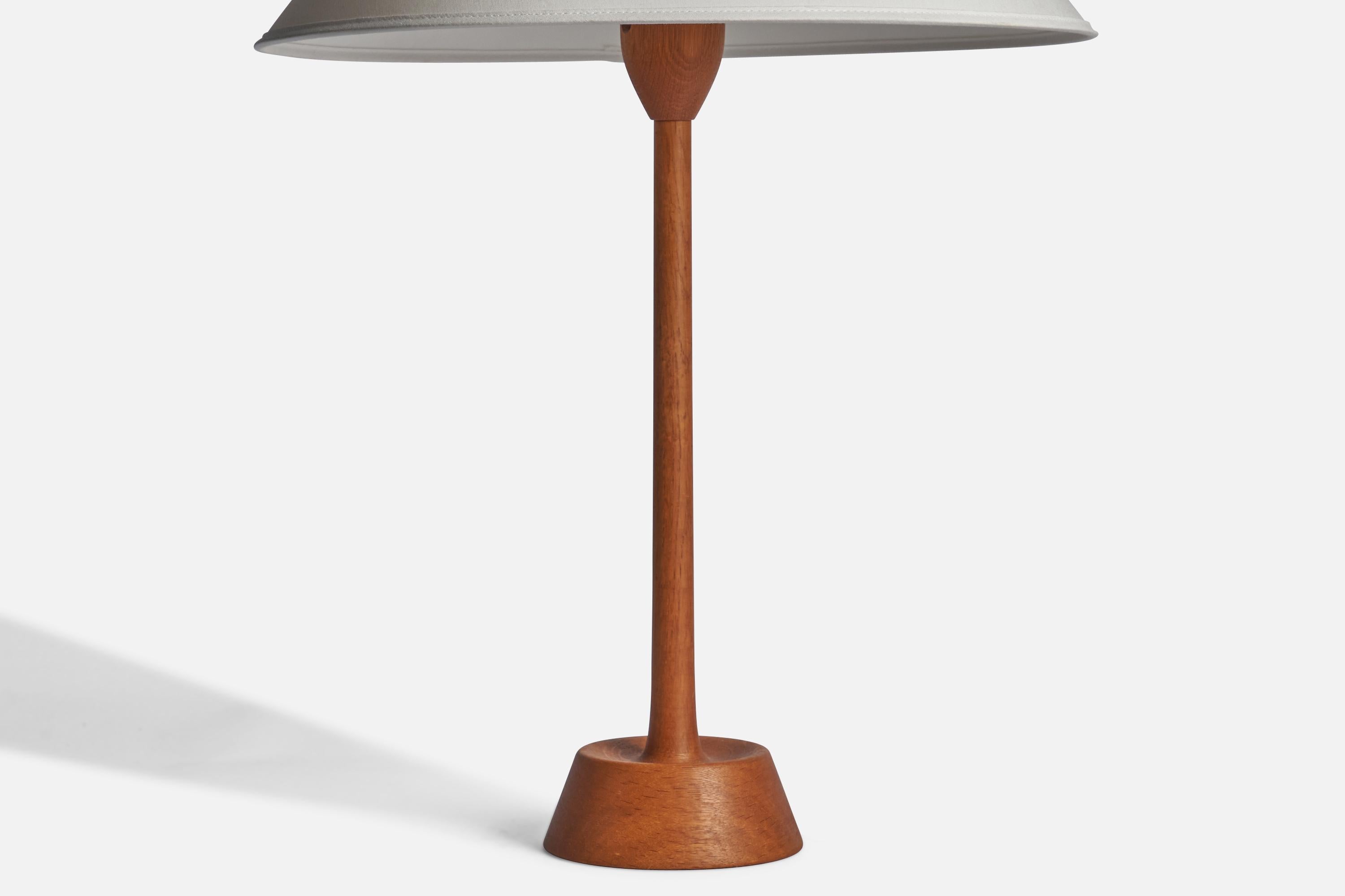 Swedish Uno Kristiansson, Table Lamp, Teak, Sweden, 1960s For Sale