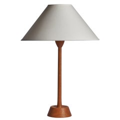 Uno Kristiansson, Table Lamp, Teak, Sweden, 1960s