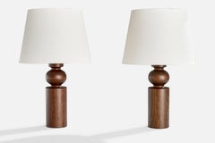 Uno Kristiansson, Tischlampen, Kiefernholz, Schweden, 1970er Jahre