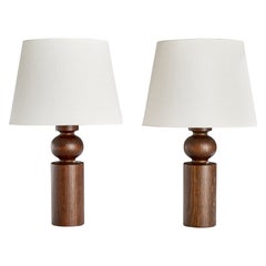 Uno Kristiansson, lampes de bureau, pin, Suède, années 1970