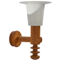 Uno Kristiansson, Wall Light, Pine, Acrylic, Sweden, 1970s