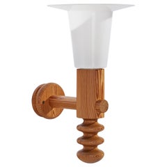 Uno Kristiansson, Wall Light, Pine, Acrylic, Sweden, 1970s
