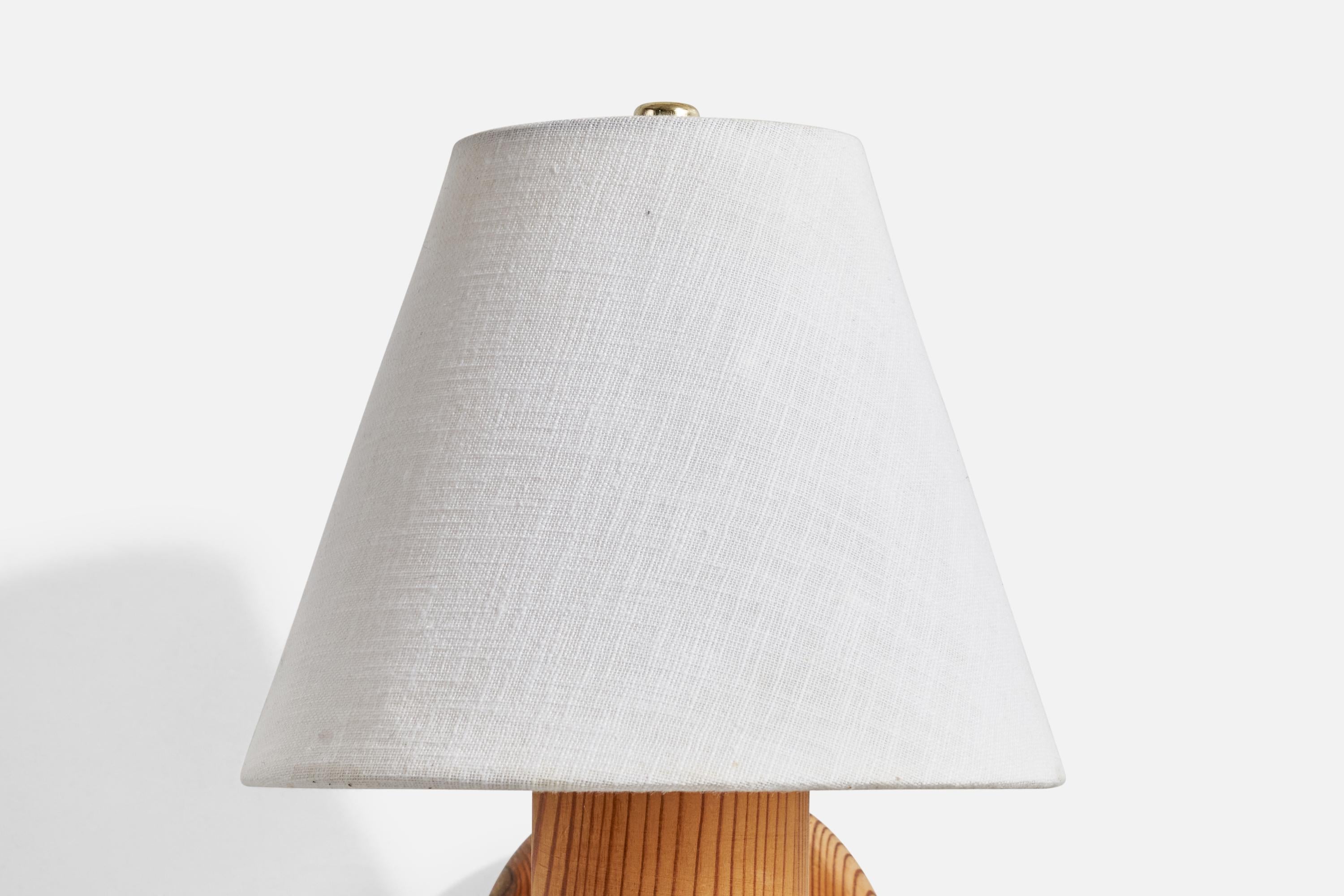 Uno Kristiansson, Wall Light, Pine, Fabric, Sweden, 1970s en venta 1