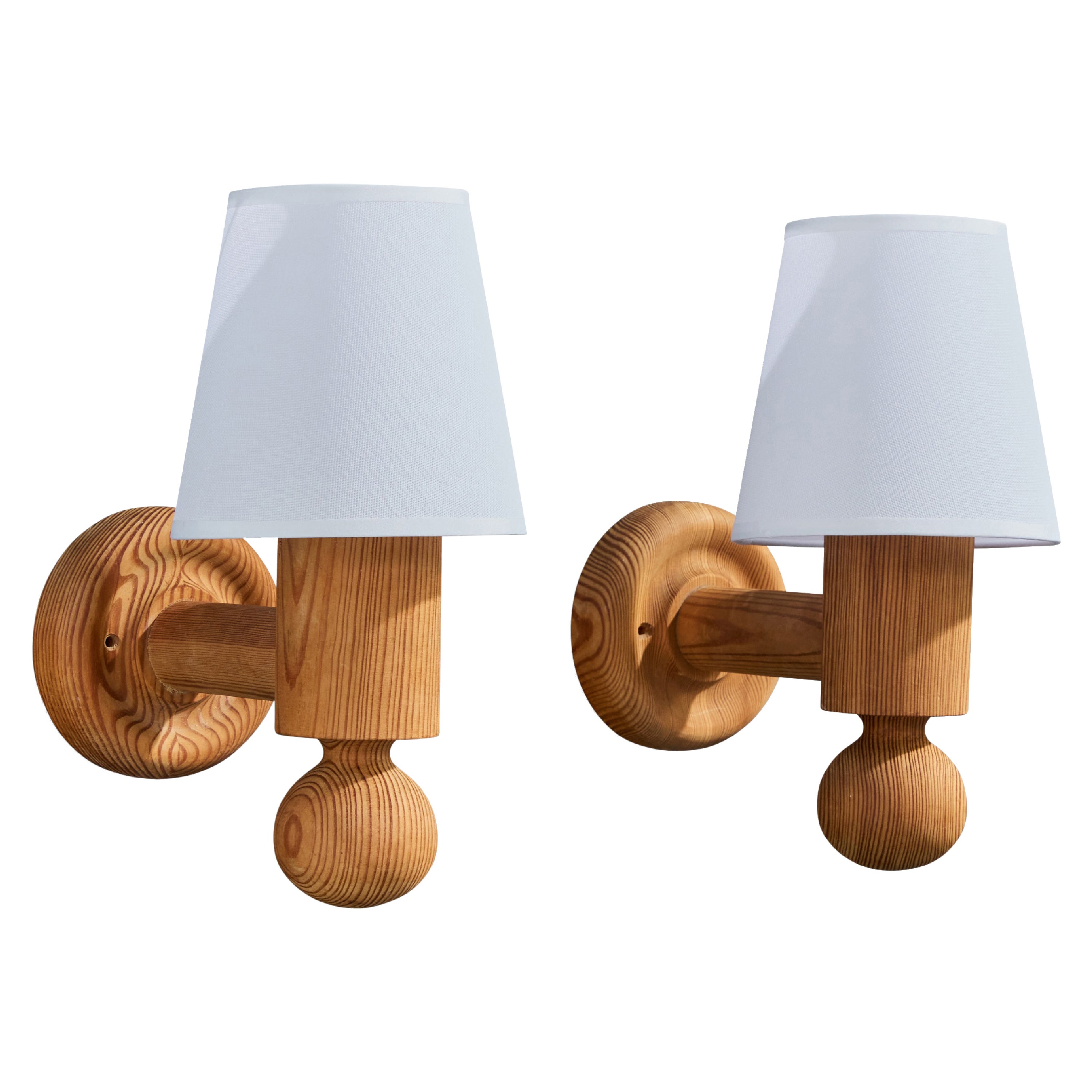 Uno Kristiansson, appliques murales, pin, tissu, Suède, années 1970