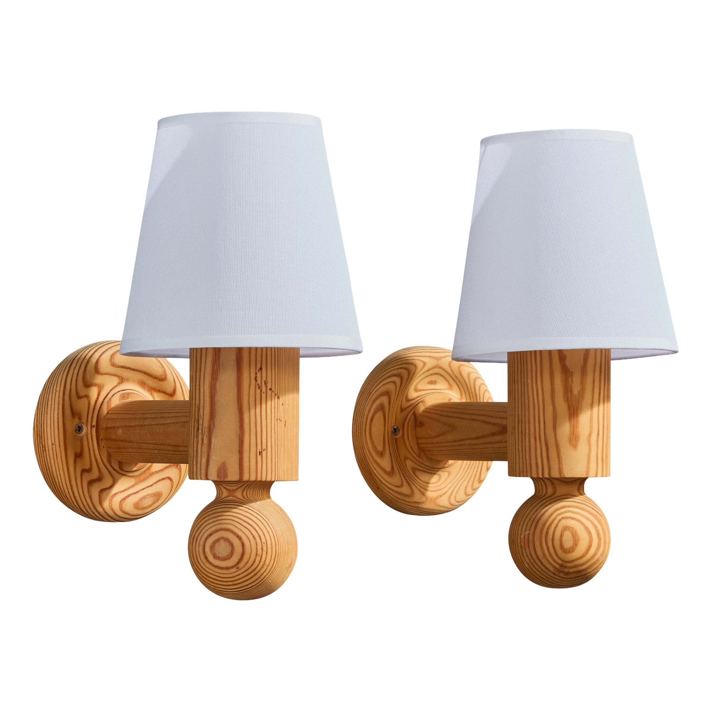 Uno Kristiansson, appliques murales, pin, tissu, Suède, années 1970