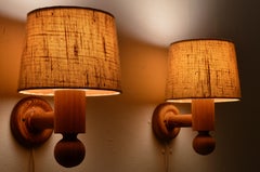 Uno Kristiansson, Wall lights / Sconces, Solid Pine, Luxus Sweden, 1960s