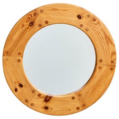 Uno Kristiansson, Wall Mirror, Pine, Sweden, 1970s