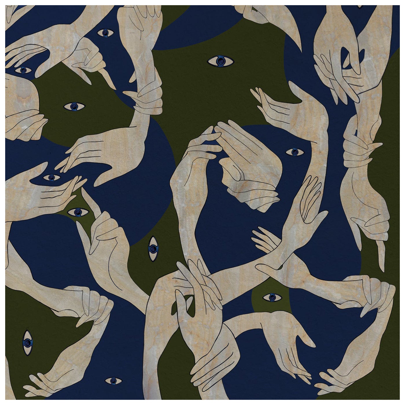 Uno Uno, Nessuno Camouflage Scuro Wandteppich, Racconti Kollektion