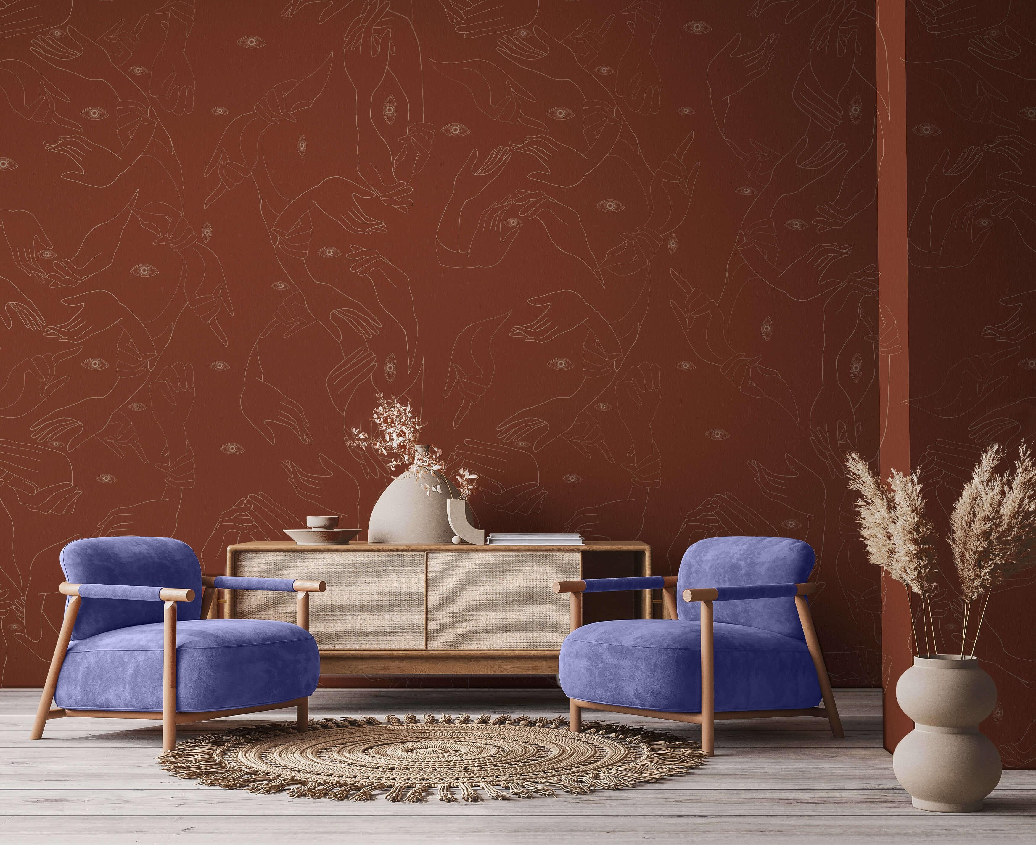 Italian Uno, Nessuno Cannella Wallpaper - Essenziali collection For Sale