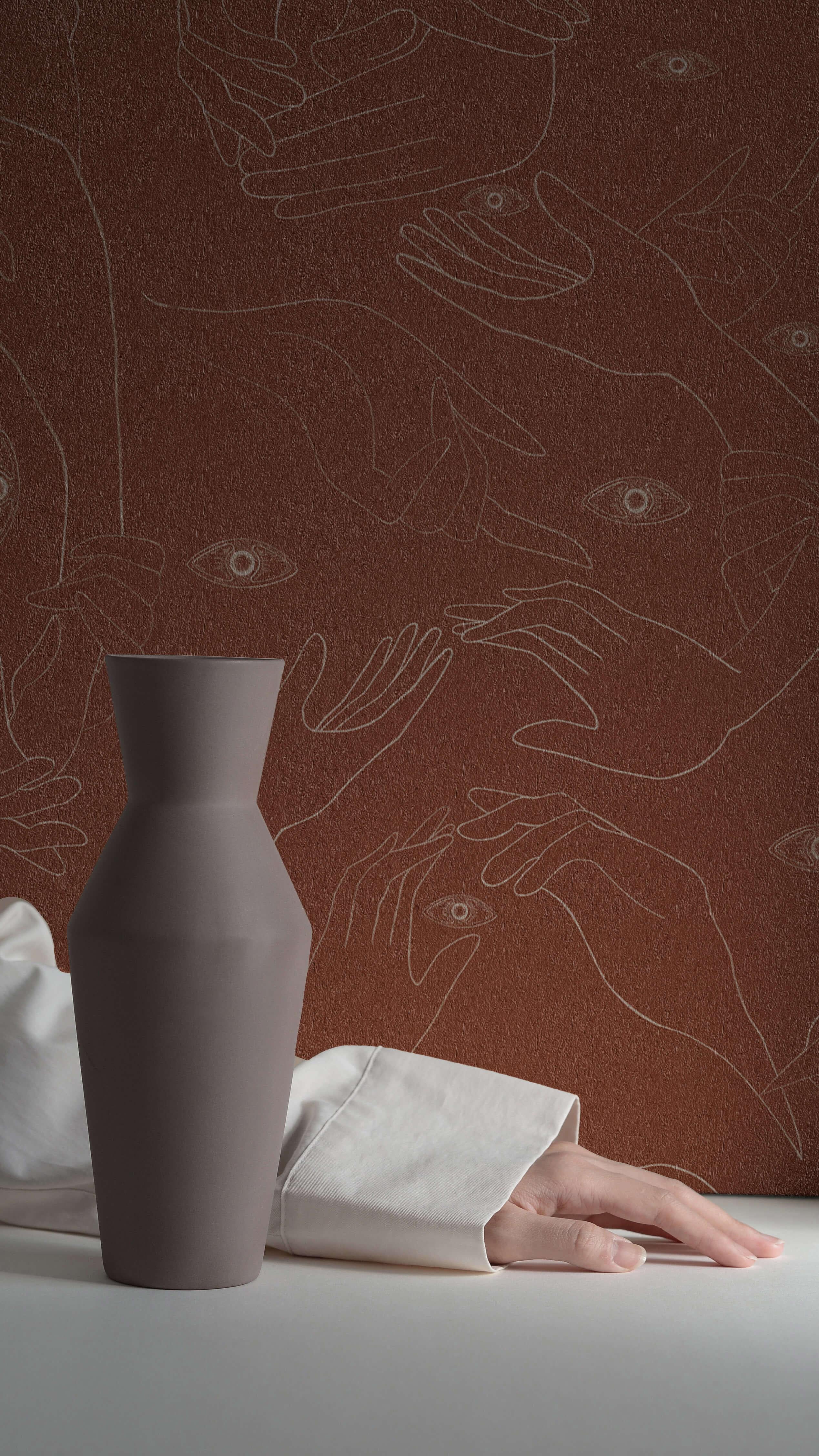 Contemporary Uno, Nessuno Cannella Wallpaper - Essenziali collection For Sale