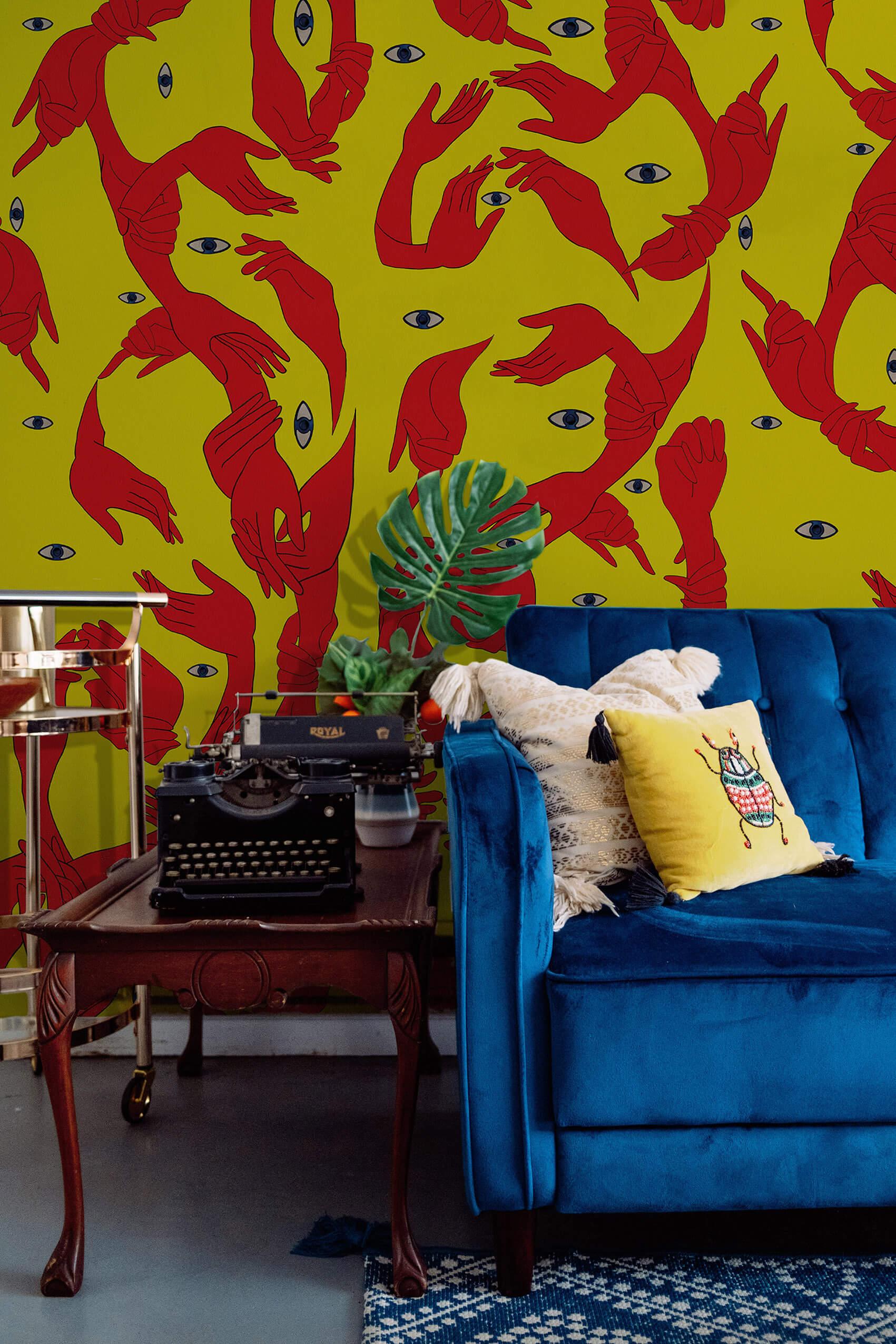 Uno, Nessuno Fluo Wallpaper, Racconti Collection In New Condition For Sale In Firenze, IT