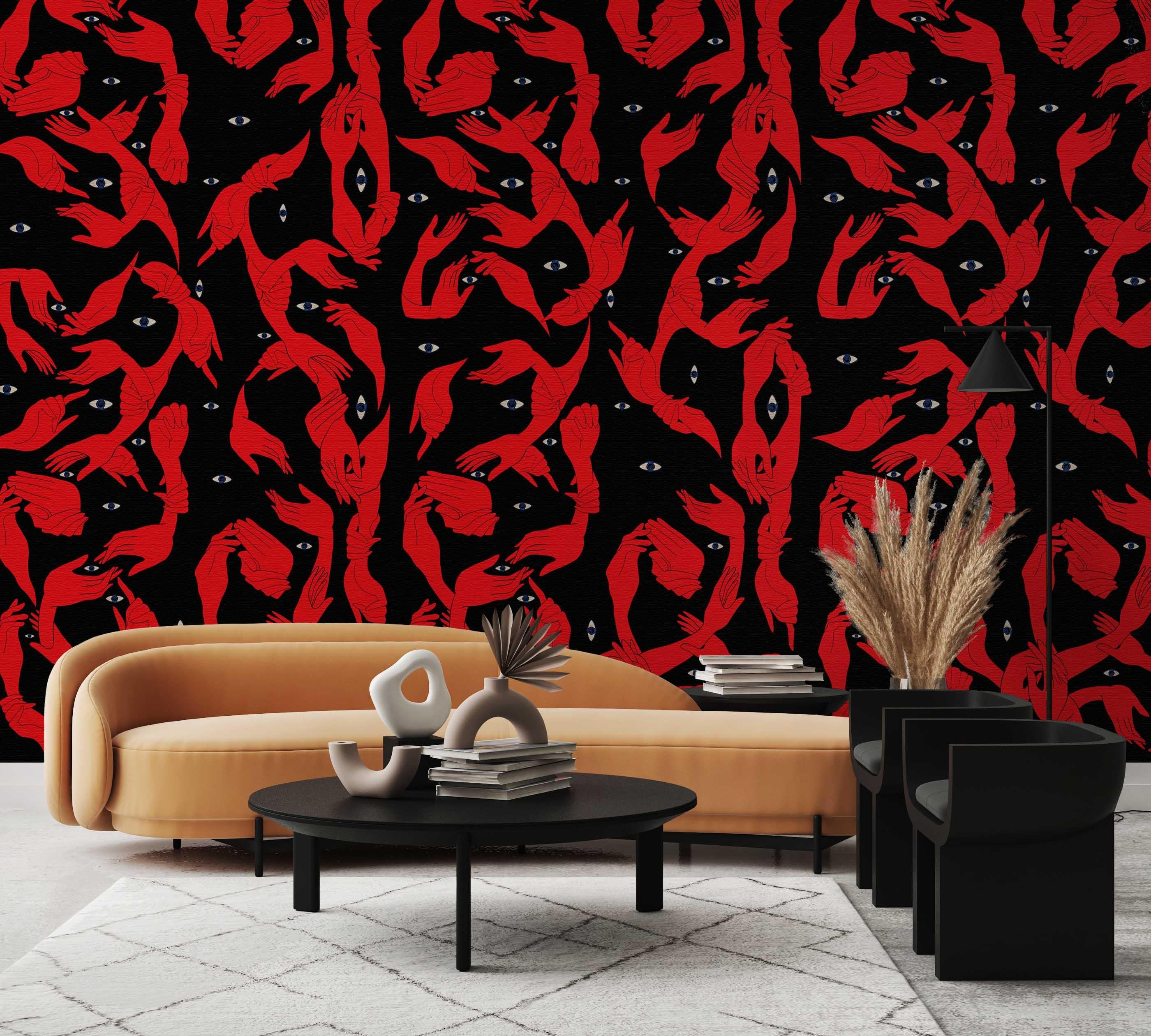Background: Midnight Black
Subjects: Red
Designer: Marika Tardio
Designed by hand in Digital Art
Made in: Italy

Printing support: Fine Art ( front 50% cellulose, back non-woven backing
Greenguard Gold Inks, low emissions

***
About the