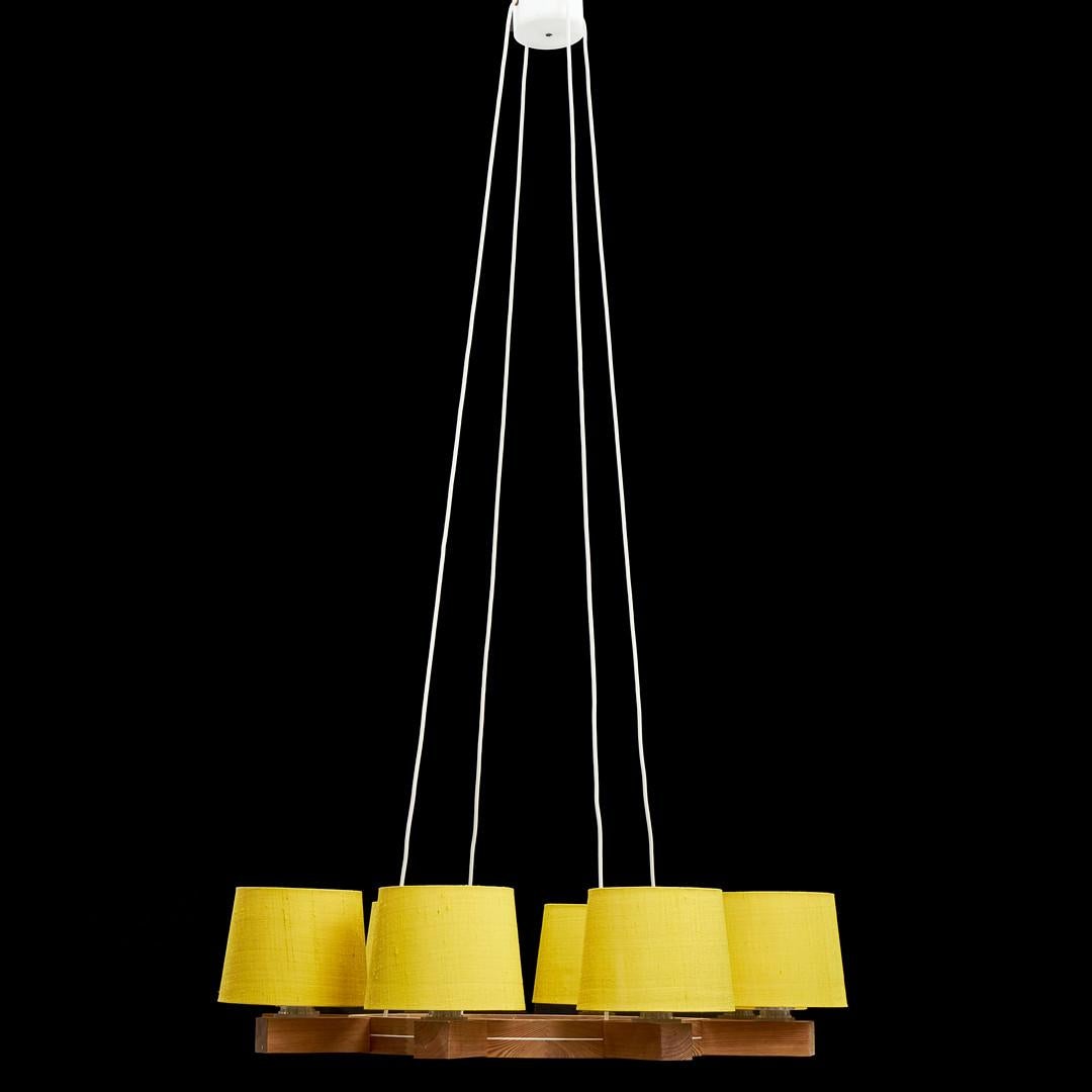 Swedish Uno & Östen Kristiansson 1960s Chandelier for Luxus, Sweden For Sale
