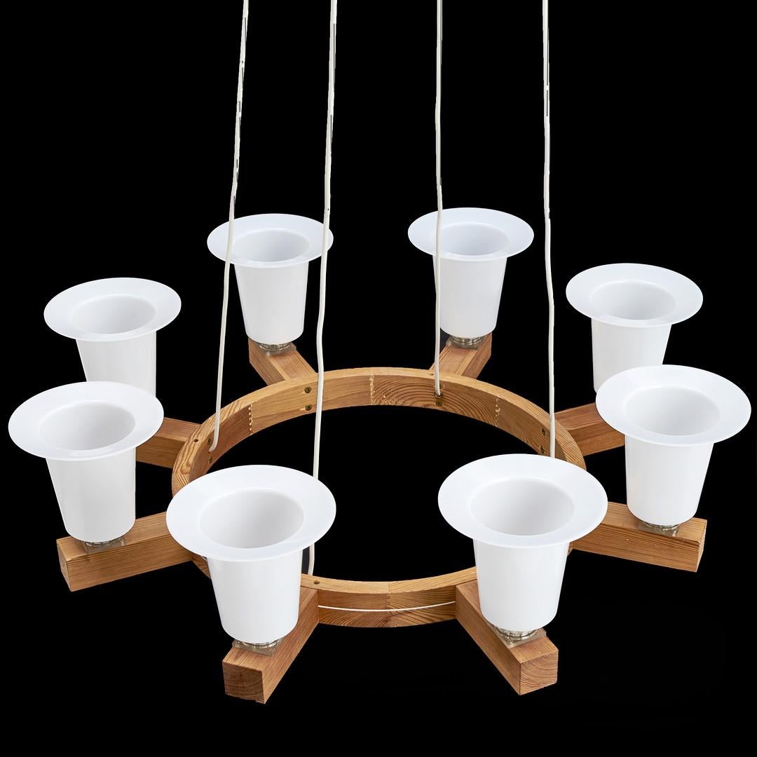 Mid-20th Century Uno & Östen Kristiansson 1960s Chandelier for Luxus, Sweden For Sale