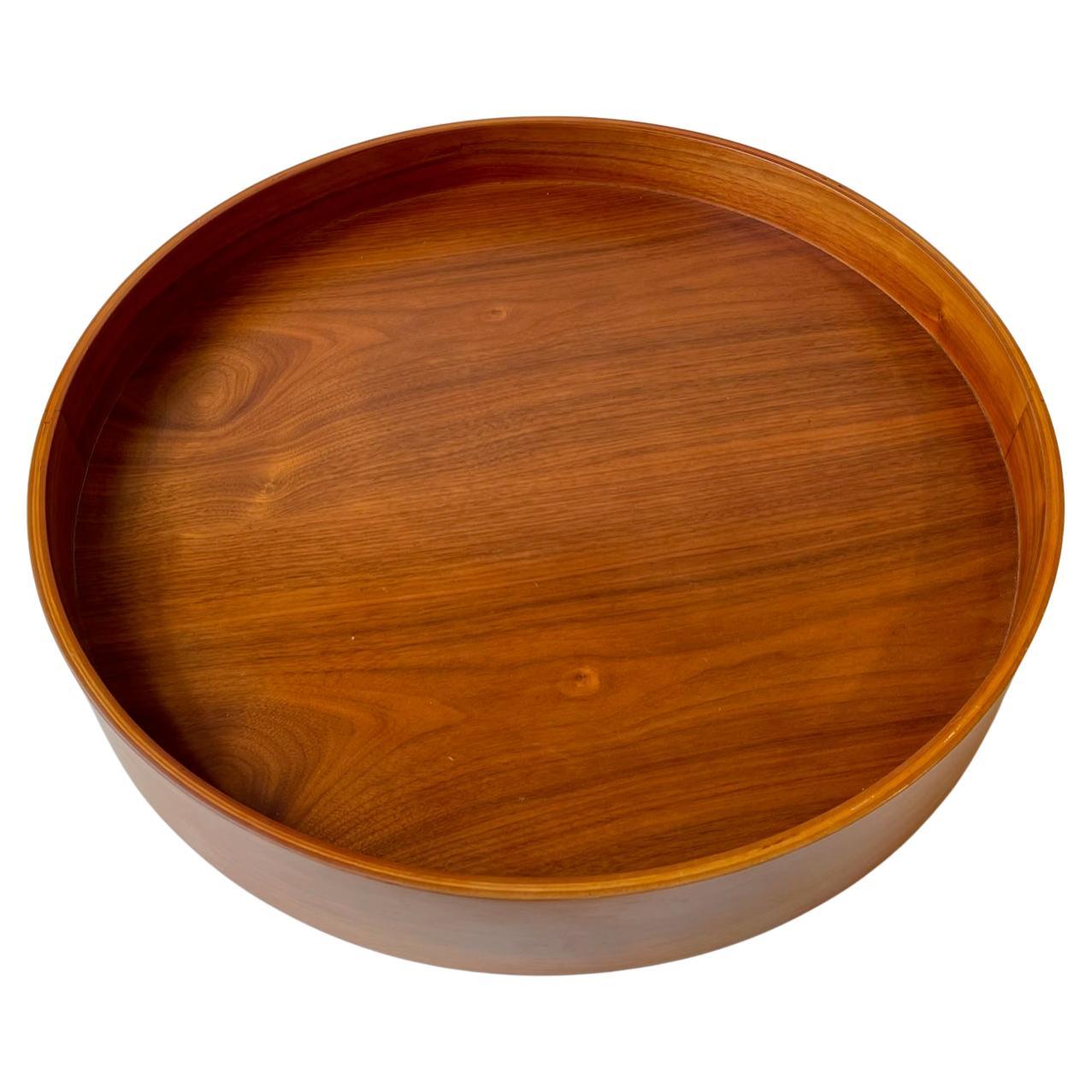 Uno & Osten Kristiansson Circular Serving Tray in Teak, 1960s