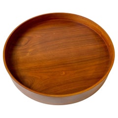 Vassoio circolare in teak di Uno & Osten Kristiansson, anni '60
