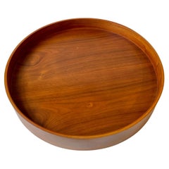 Retro Uno & Osten Kristiansson Circular Serving Tray in Teak, 1960s