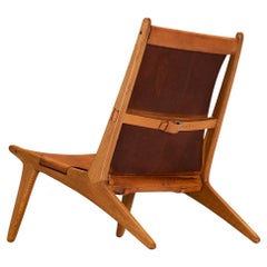 Uno & Östen Kristiansson for Luxus Hunting Chair Leather and Oak