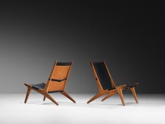 Uno & Östen Kristiansson for Luxus Pair of Hunting Chairs in Leather