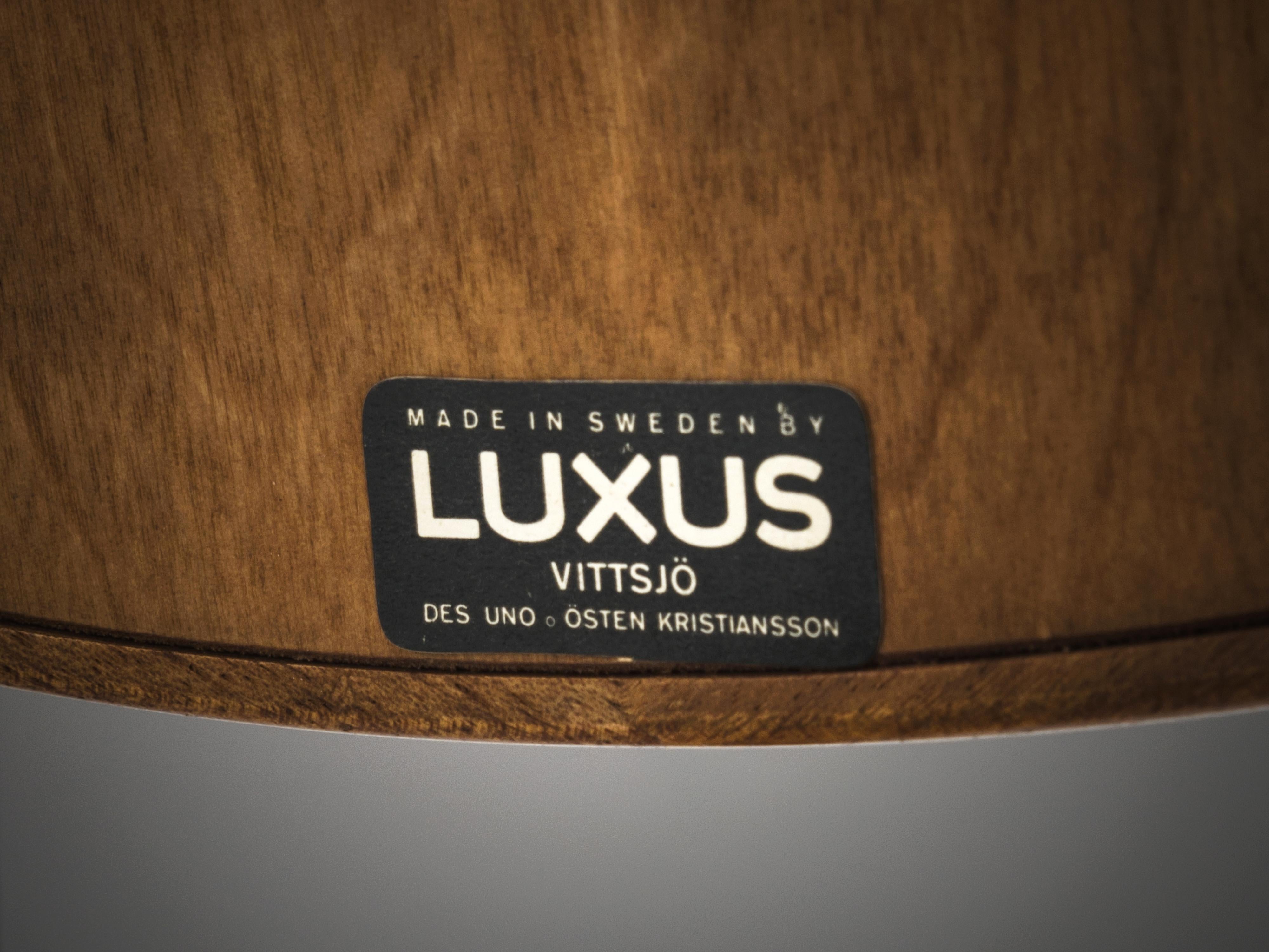Uno & Östen Kristiansson for Luxus Round Table Mirror in Walnut 3