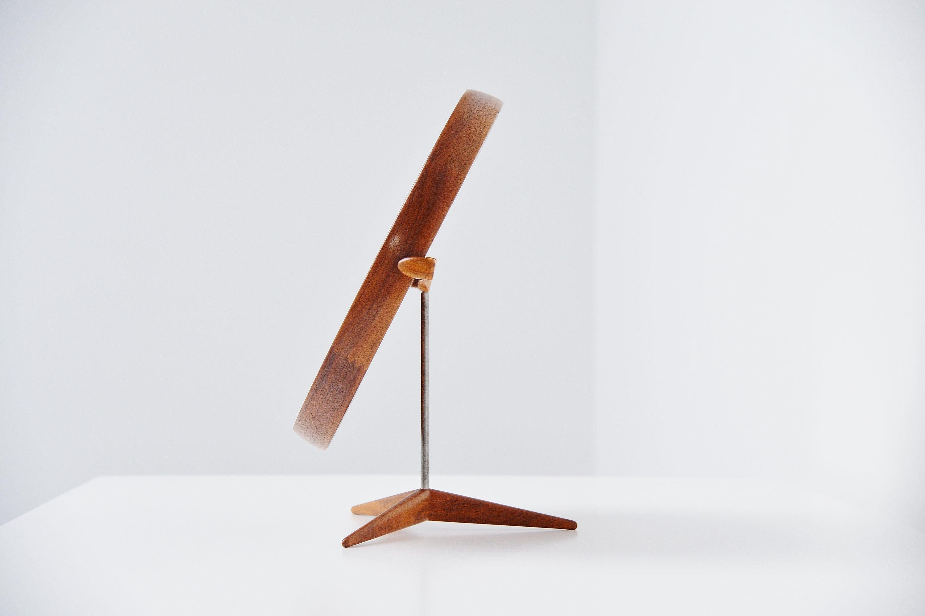 Metal Uno Osten Kristiansson Luxus Table Mirror, Sweden, 1960