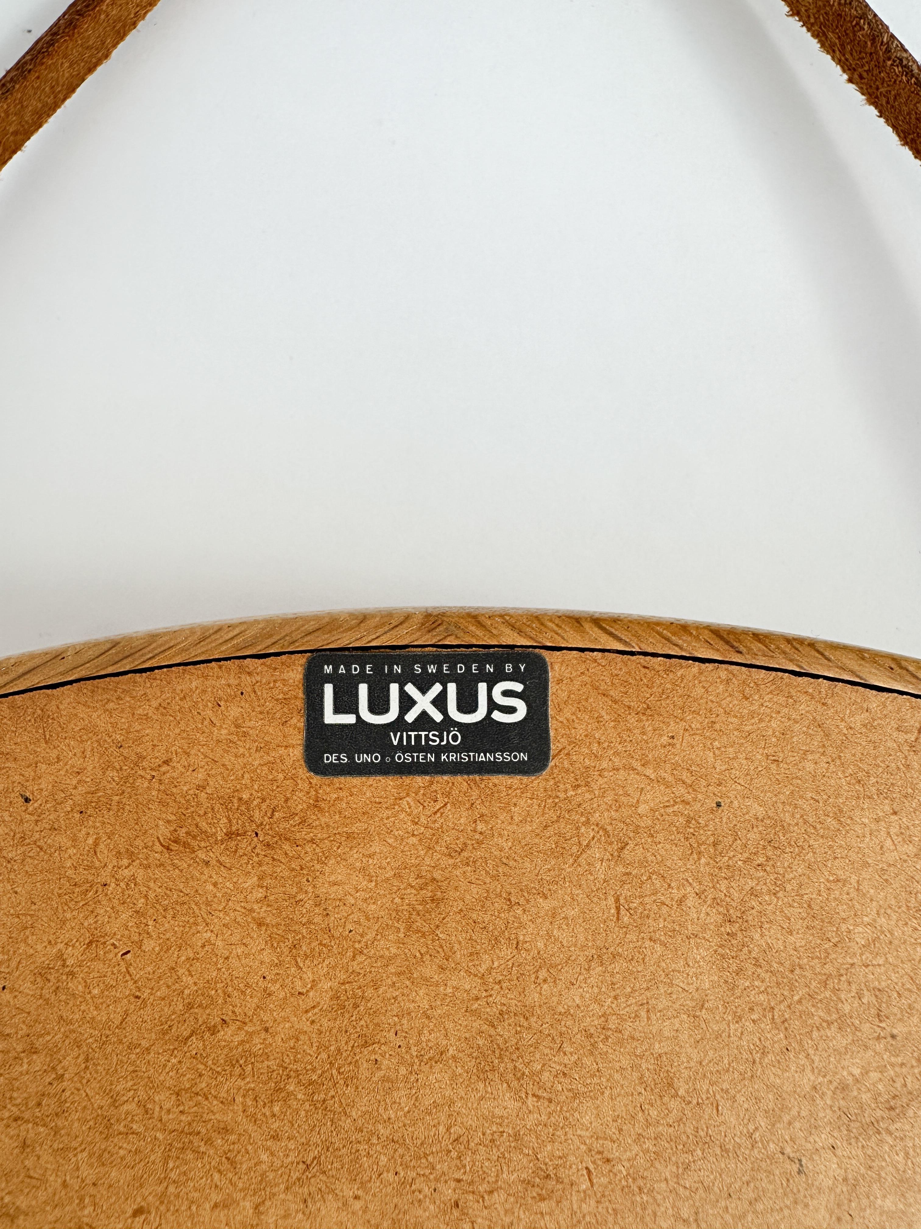 Uno & Östen Kristiansson Mirror Oak Lederband Luxus Vittsjö Schweden 1960er Jahre im Angebot 5