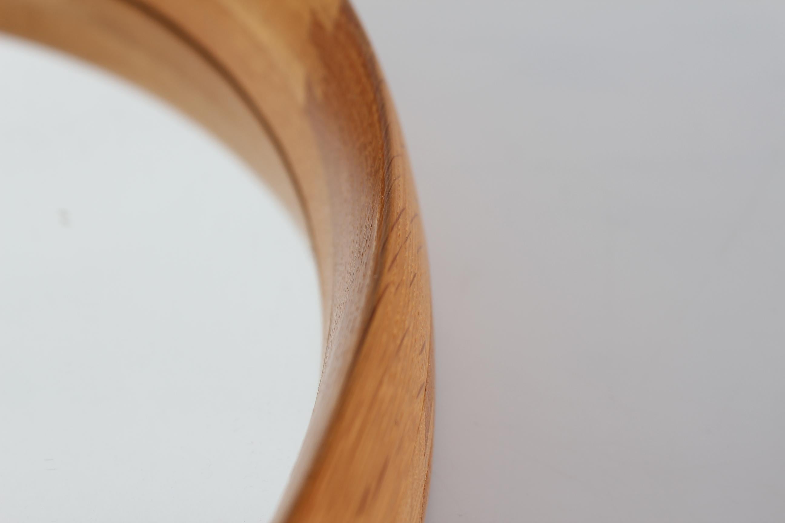 Uno + Osten Kristiansson Ø Mirror of Oak + Leather by Luxus Vittsjö Sweden, 1970 For Sale 3