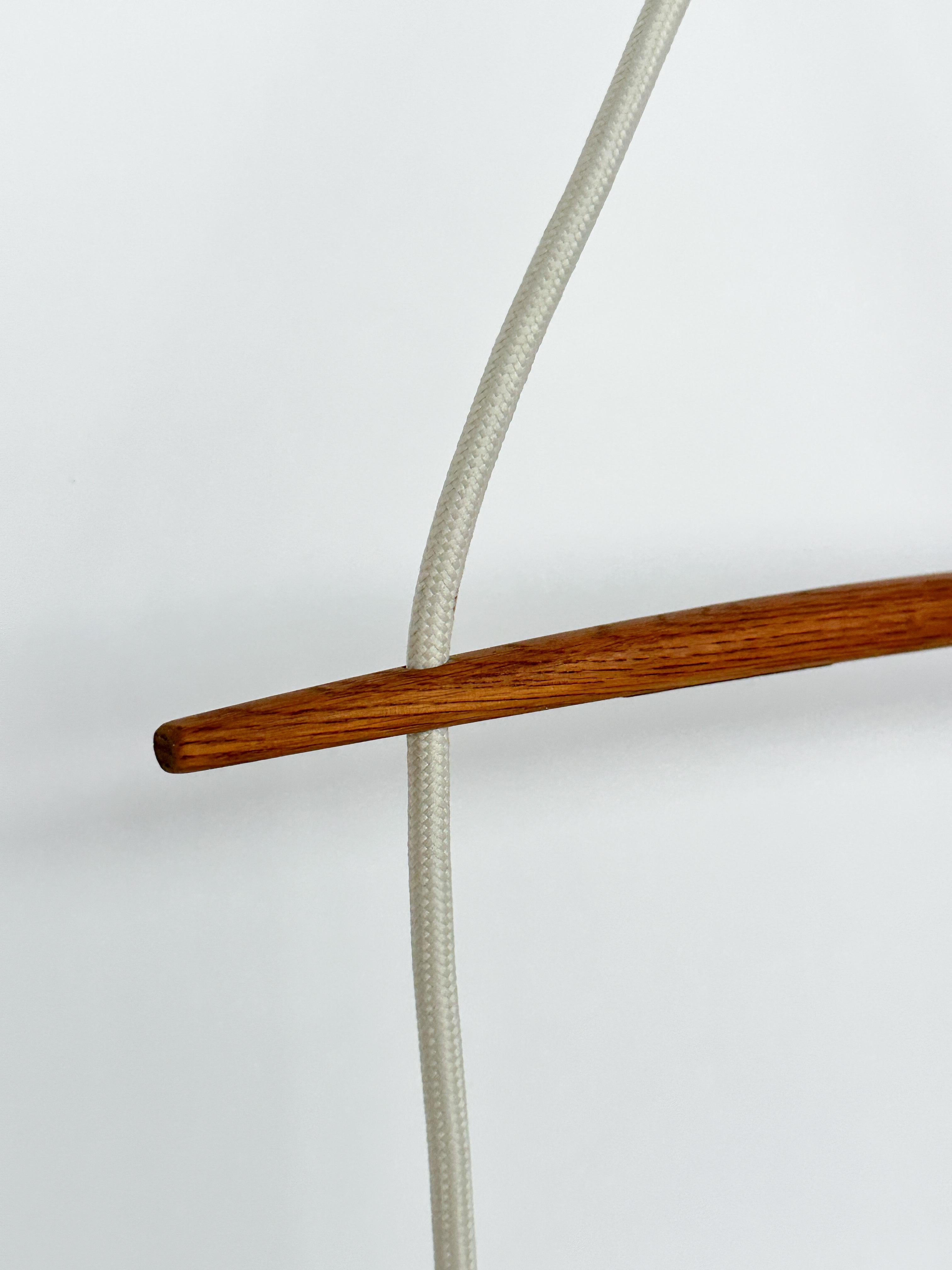 Uno & Östen Kristiansson Pendant Lamp Glass & Oak Luxus Vittsjö Sweden 1950s For Sale 2