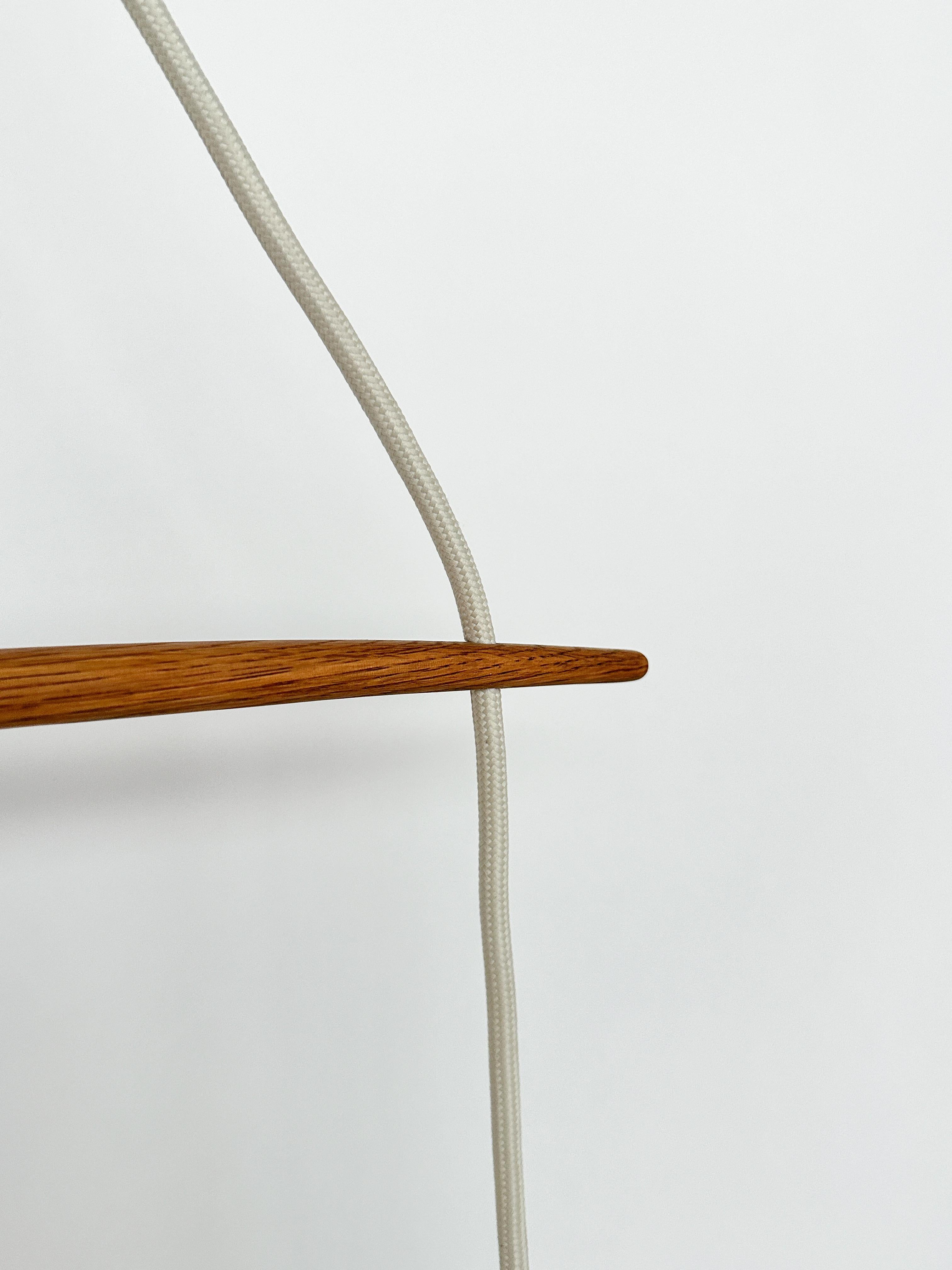 Uno & Östen Kristiansson Pendant Lamp Glass & Oak Luxus Vittsjö Sweden 1950s For Sale 3