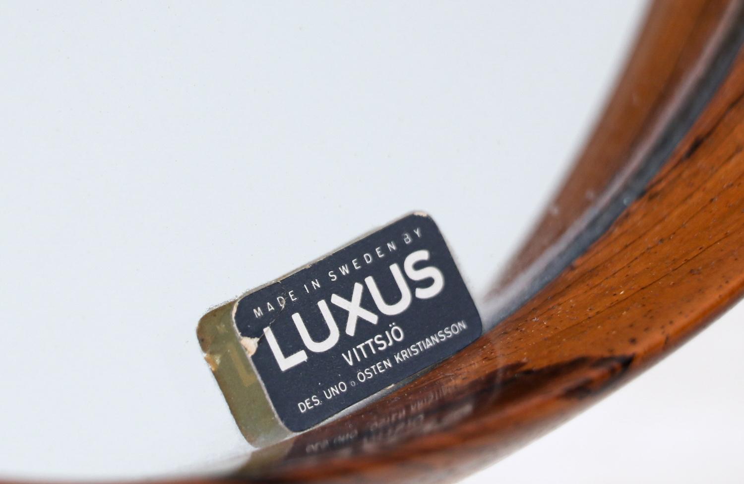Miroir en bois de rose et acier Uno & Osten Kristiansson pour Luxus en vente 2