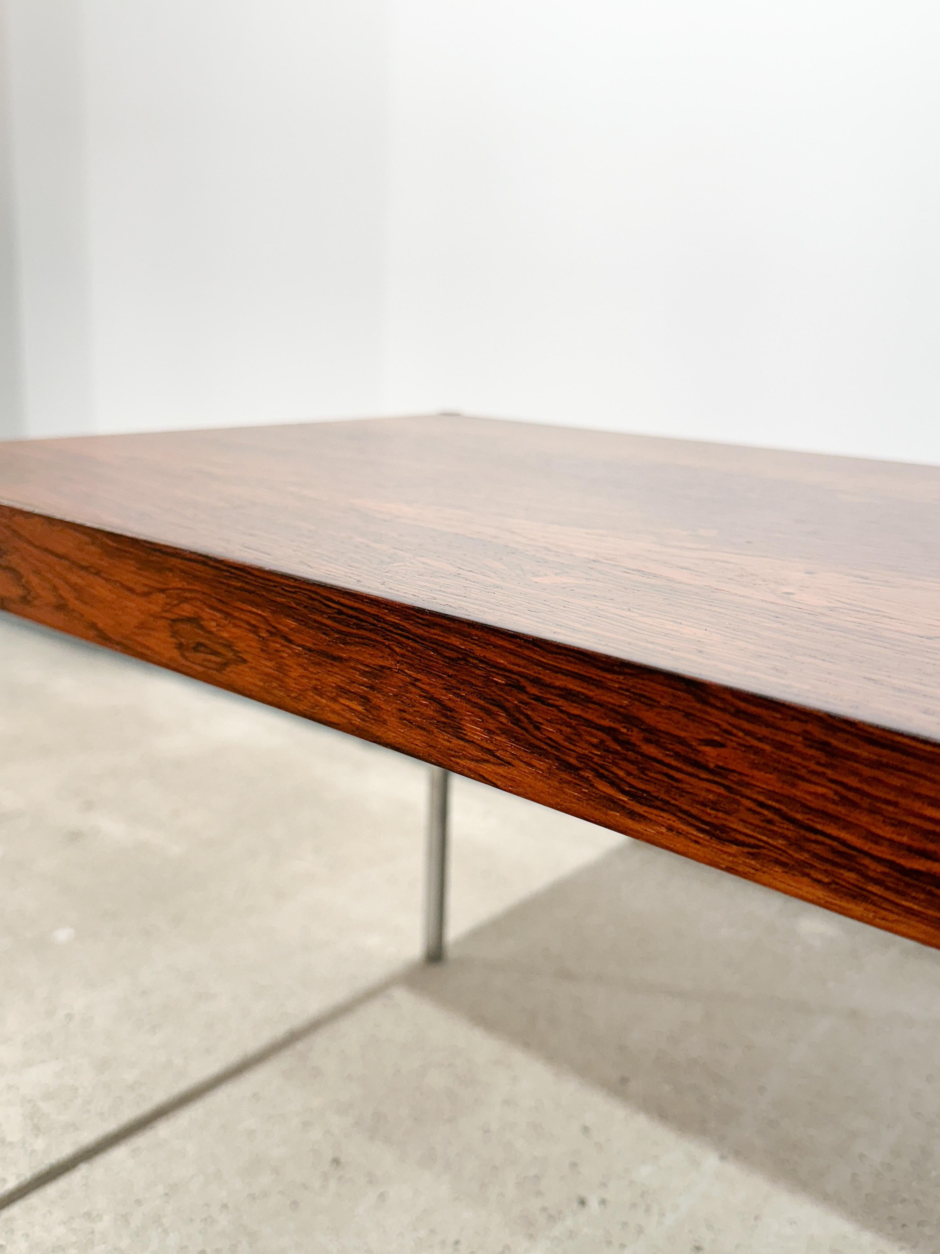 Uno & Östen Kristiansson Side Table Rosewood Steel Luxus Vittsjö Sweden 1960s For Sale 4