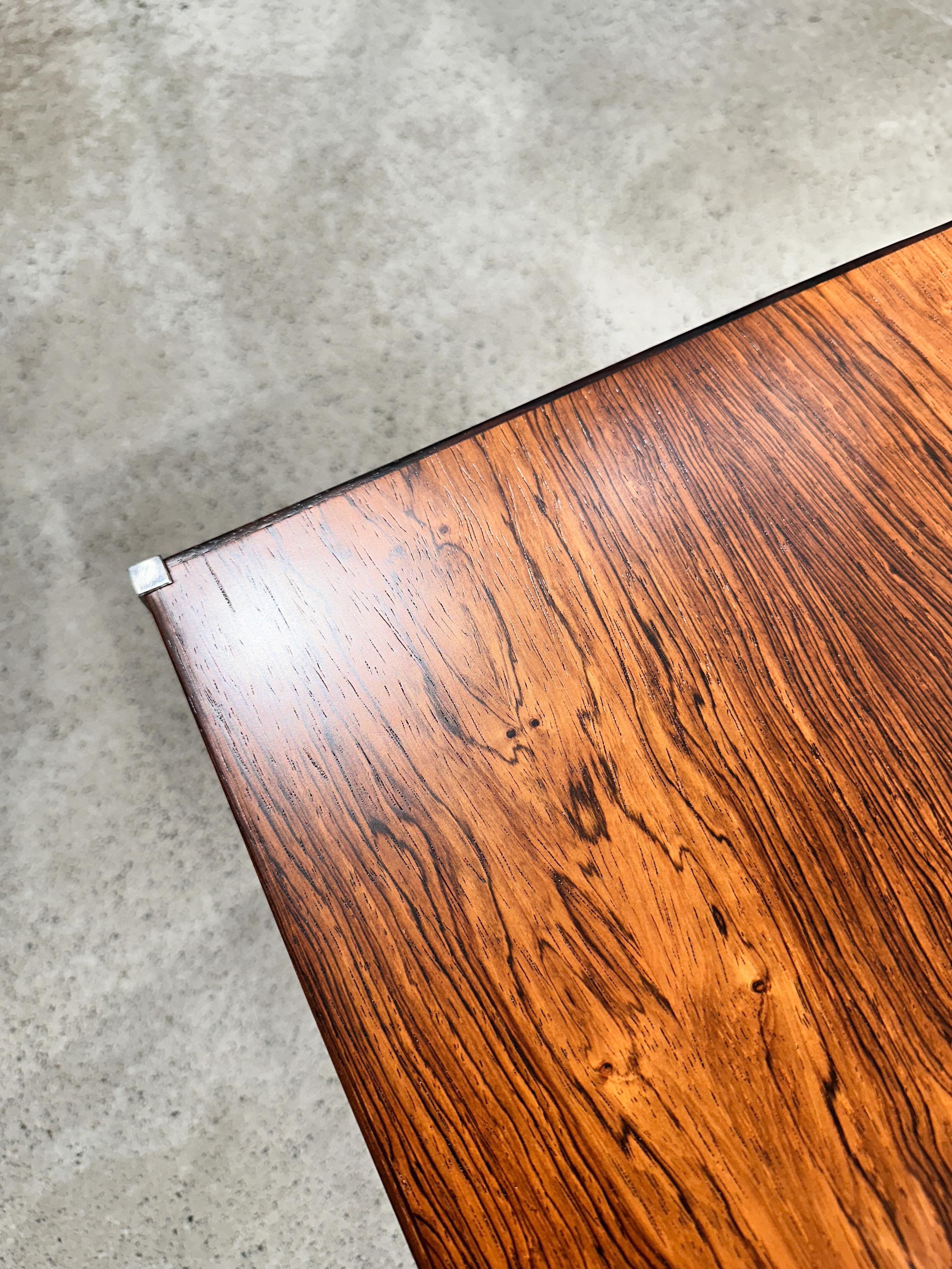 Uno & Östen Kristiansson Side Table Rosewood Steel Luxus Vittsjö Sweden 1960s For Sale 6