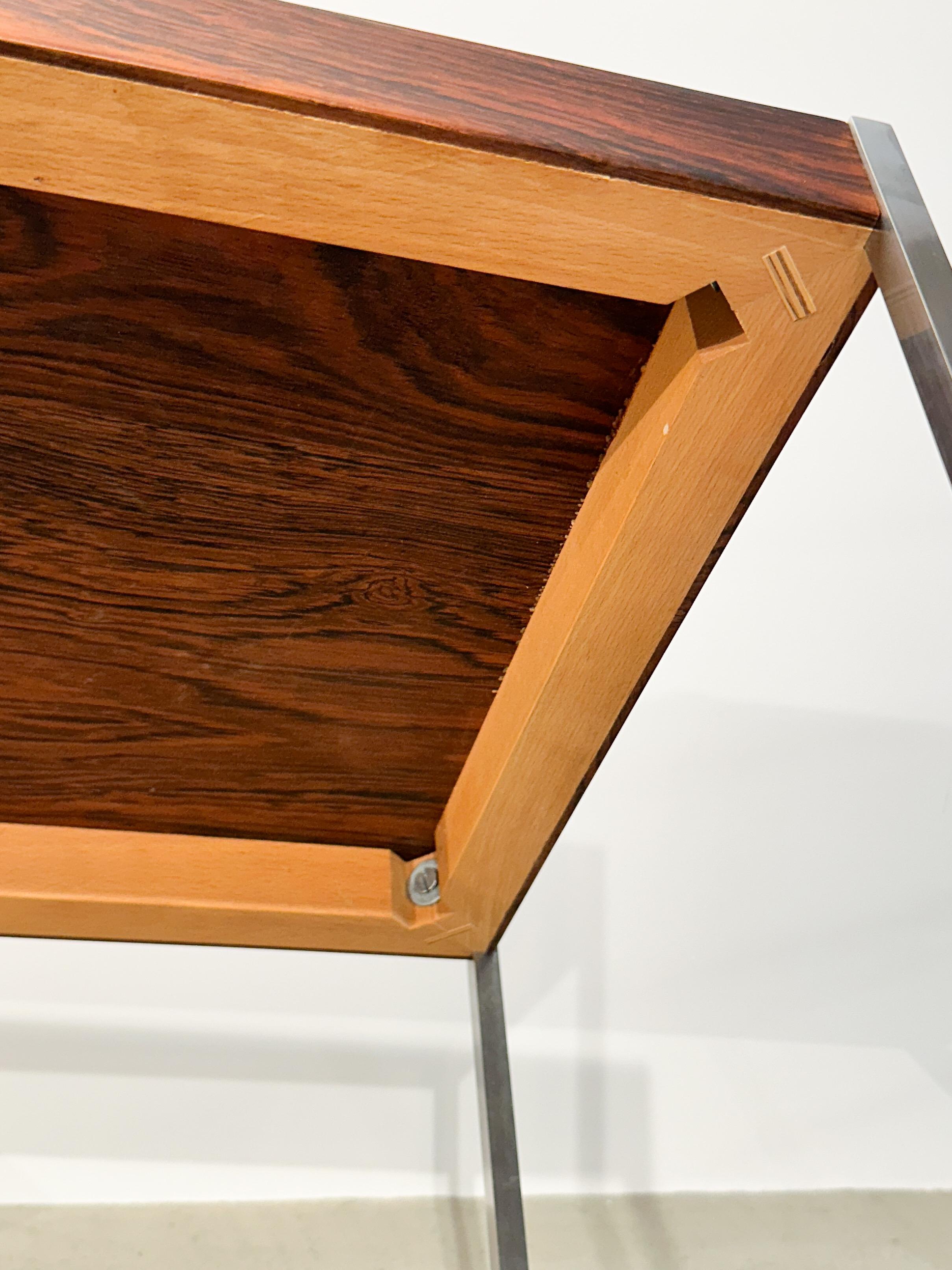 Uno & Östen Kristiansson Side Table Rosewood Steel Luxus Vittsjö Sweden 1960s For Sale 7