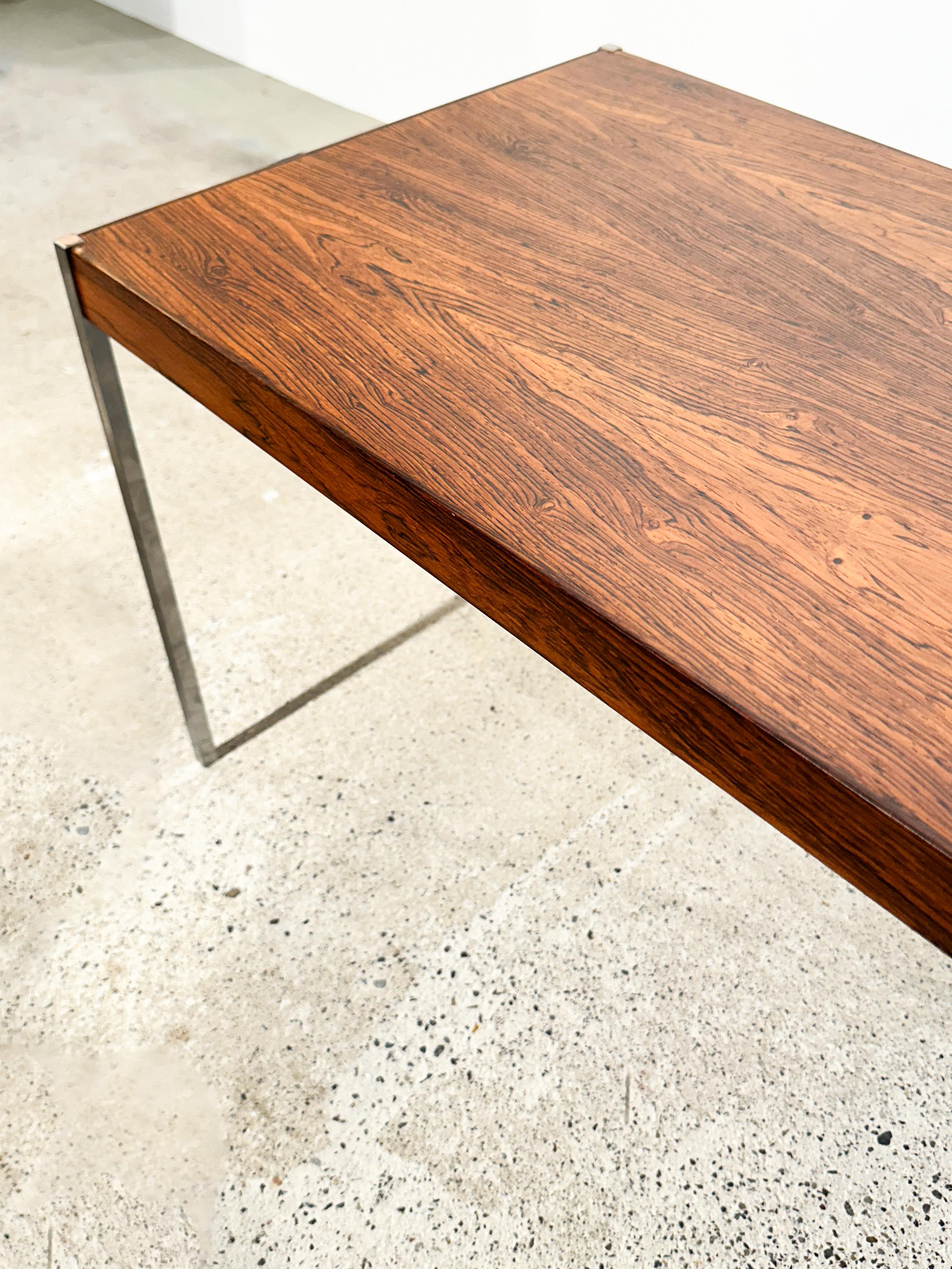 Uno & Östen Kristiansson Side Table Rosewood Steel Luxus Vittsjö Sweden 1960s For Sale 2