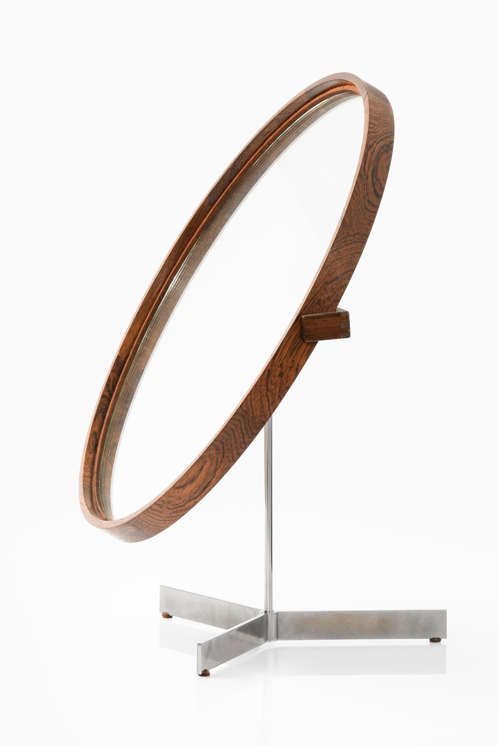 Steel Uno & Östen Kristiansson Table Mirror Produced by Luxus in Vittsjö, Sweden For Sale