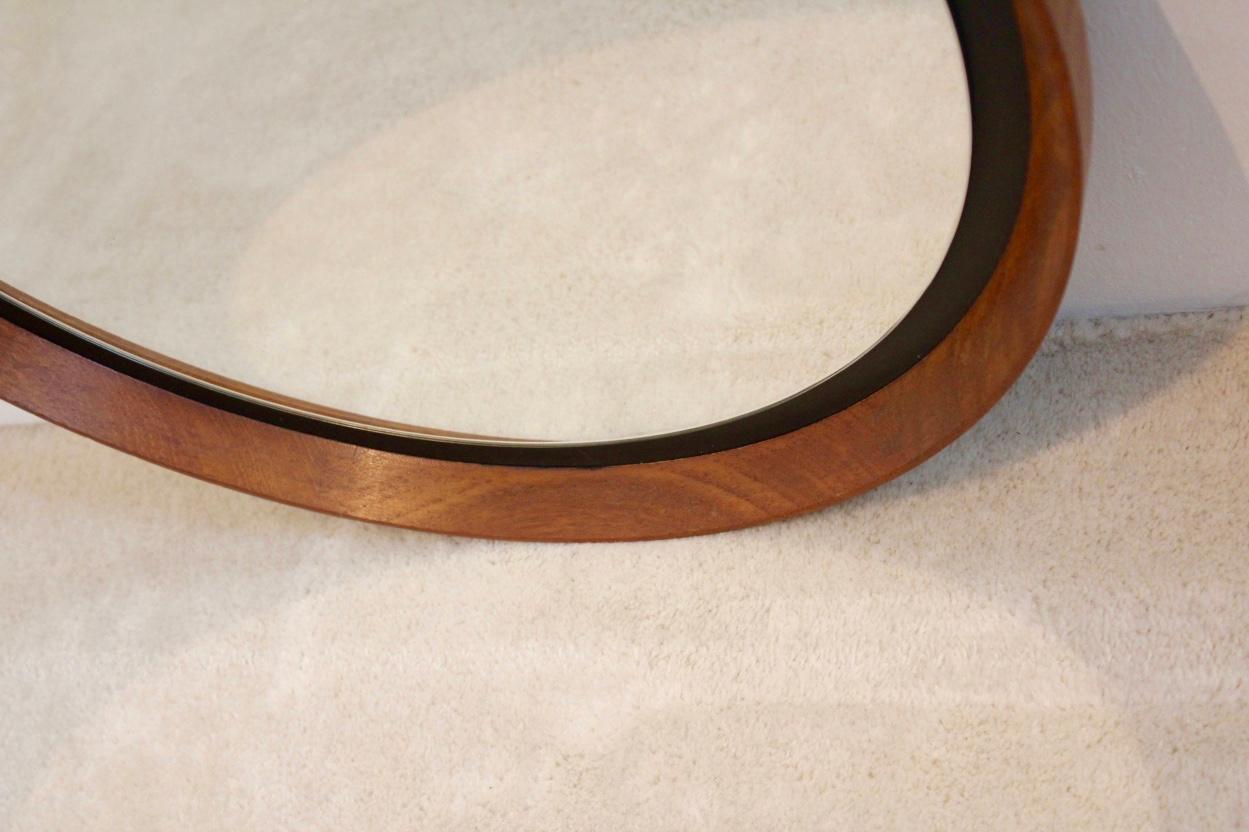 Uno & Östen Kristiansson Teak Mirror by Luxus in Sweden 1