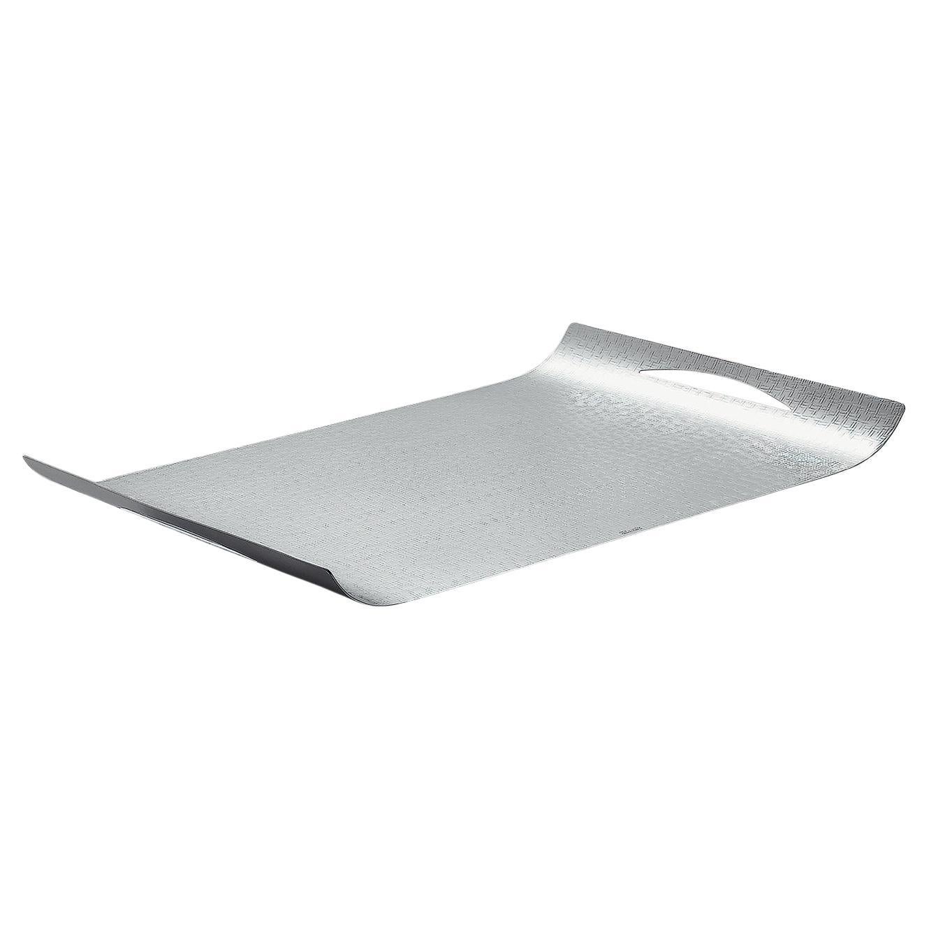 Uno Rectangular Silver Tray For Sale