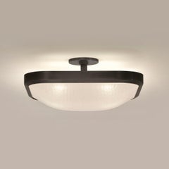 Uno Square Ceiling Light by Gaspare Asaro-Alpine Green and Satin Brass Finish