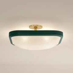 Uno Square Ceiling Light by Gaspare Asaro-Alpine Green and Satin Brass Finish