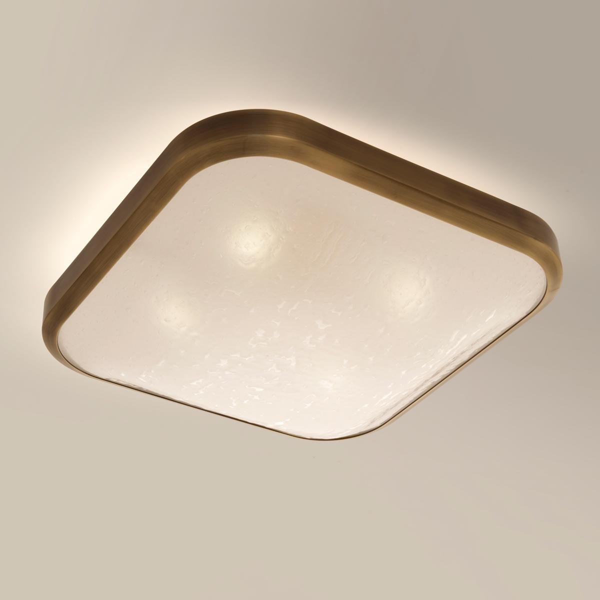 Modern Uno Square Ceiling Light by Gaspare Asaro-Bronze Finish For Sale