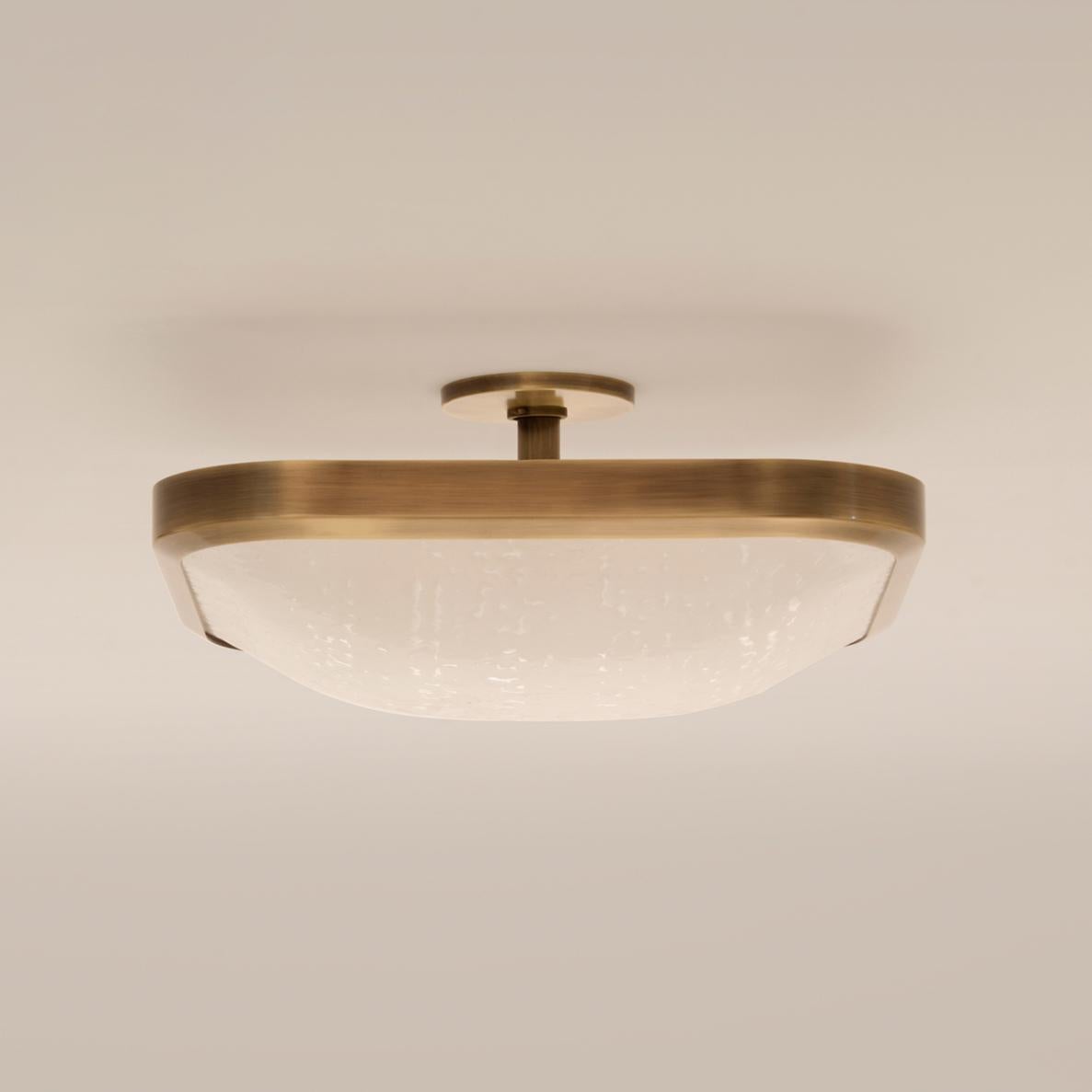 Italiano Uno Square Ceiling Light di Gaspare Asaro - Finitura bronzo in vendita